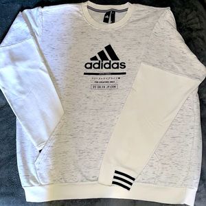 Adidas Men’s XL crewneck sweatshirt, grey & white
